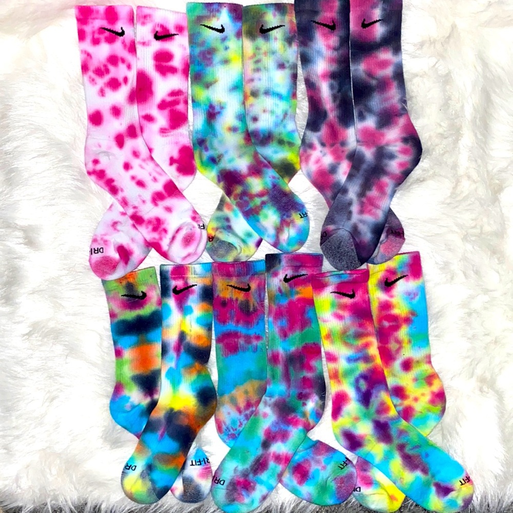 6 Pair of BRAND NEW Nike Custom Tie Dye Socks